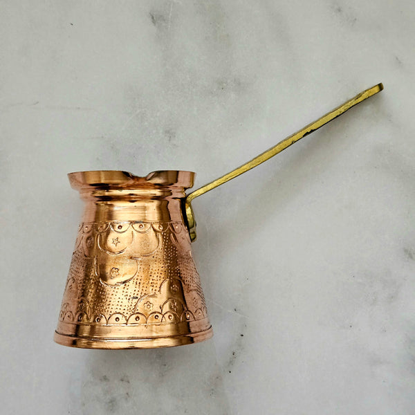 Briki - Greek Copper Coffee Pot - Embossed