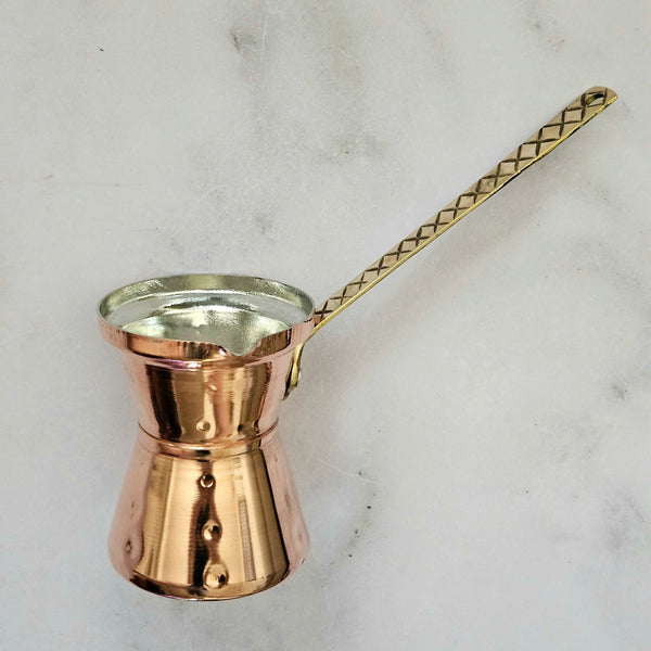 Briki Greek Copper Coffee Pot – Hammered